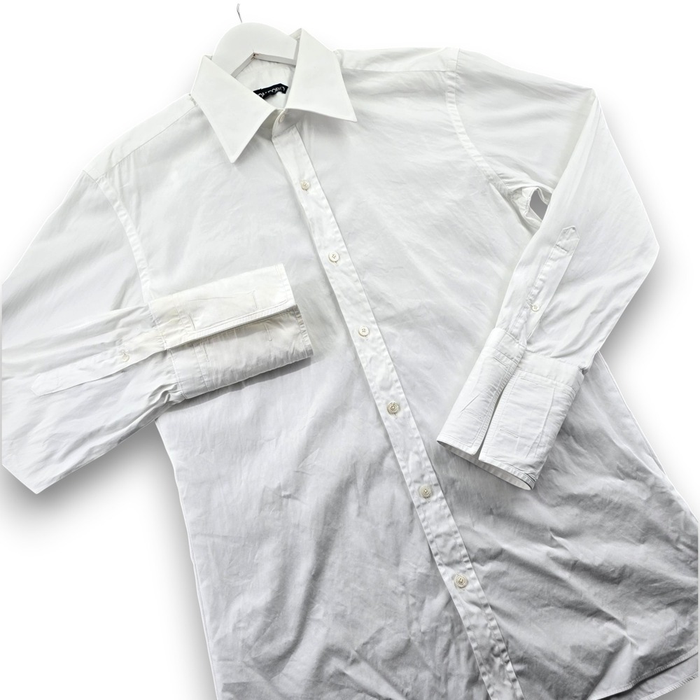 Tom Ford Mens Dress Shirt Size 41 16 White Cotton French Cuff Made in Italy